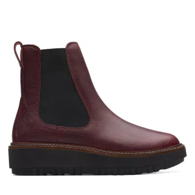 CLARKS ORIANNA W UP IN RED LEATHER