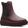 Clarks Orianna Leather Boot In Burgundy