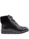 Clarks Originals Andie Go Fur Lace-up Boots In Black