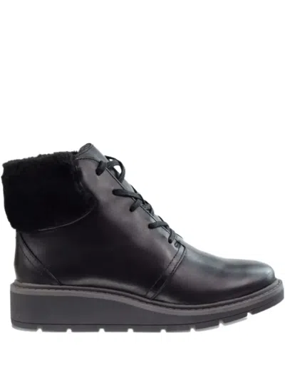 Clarks Originals Andie Go Fur Lace-up Boots In Black