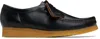Clarks Originals Black Wallabee Derbys In Blk Smooth Lea