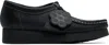 Clarks Originals Black Wallabee Derbys In Blk Tumbled Lea