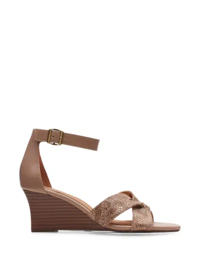 Clarks Originals Cielo Charm Wedge Sandals In Brown