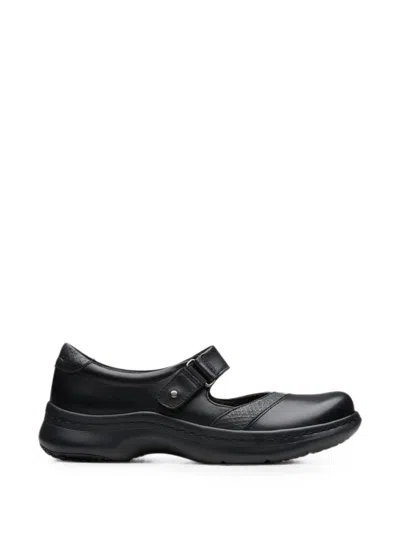 Clarks Originals Clarkspro Pace Touch-strap Ballet Flats In Black