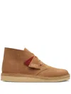 Clarks Originals "dark Sand Suede" Desert Boots In Brown