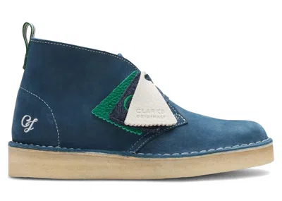 Pre-owned Clarks Originals Desert Coal Leather (women's) Sneakers In Navy Blue/combi