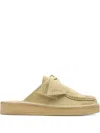 Clarks Originals Desert Nomad "maple Suede" Mules In Neutral