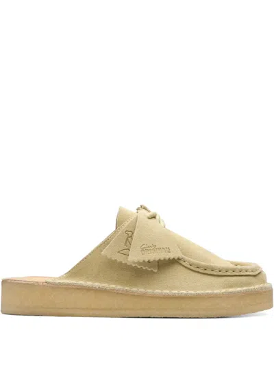 Clarks Originals Desert Nomad "maple Suede" Mules In Neutral