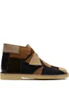 Clarks Originals Desert Patch Suede Boots In Brown
