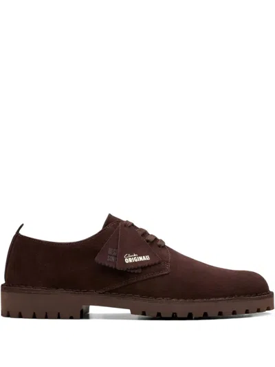 Clarks Originals Desert Rock Derby Shoes In Brown
