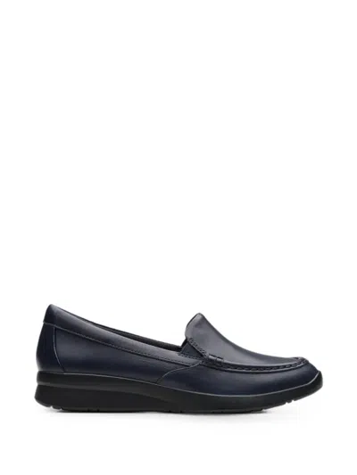 Clarks Originals Ellowyn Lux Leather Loafers In Blue