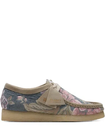 Clarks Originals Floral-pattern "grey" Derby Shoes In Gray