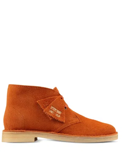 Clarks Originals "ginger Suede" Desert Boots In Orange