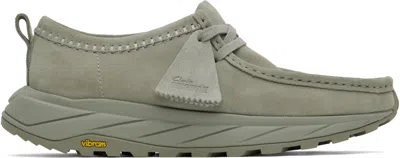 Clarks Originals Gray Walla Eden Lo Derbys In Sage Suede