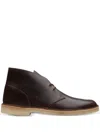 Clarks Originals Leather Desert Boot In Brown