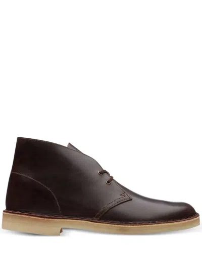 Clarks Originals Leather Desert Boot In Brown