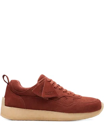 Clarks Originals Lockhill "burgundy" Sneakers In Red