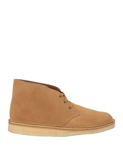 Clarks Originals Man Ankle Boots Mustard Size 11.5 Leather In Yellow