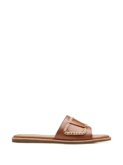Clarks Originals Maritime Whipstitch-detail Flat Sandals In Brown