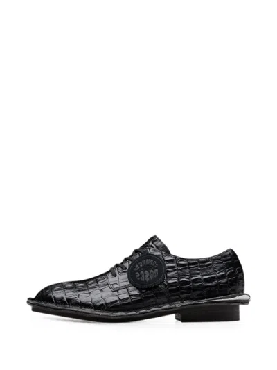 Clarks Originals Martine Rose Croc-effect Derby Shoes In Black