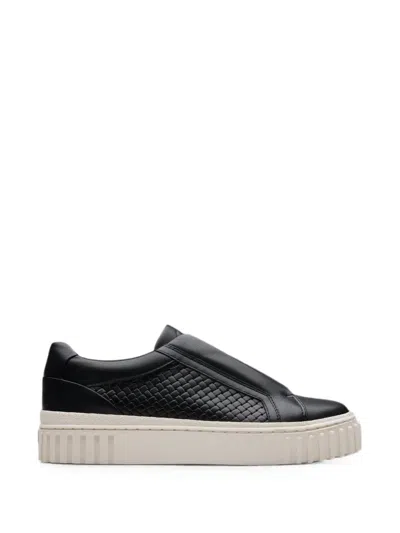 Clarks Originals Mayhill Bay Woven Leather Sneakers In Black