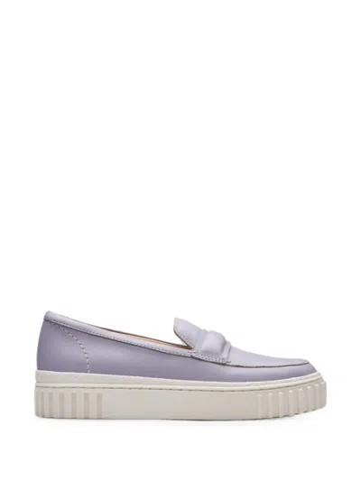 Clarks Originals Mayhill Cove Leather Loafers In Purple