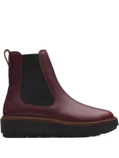 Clarks Originals Orianna Leather Boots In Red