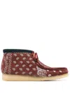 Clarks Originals Paisley-print Lace-up Boots In Brown