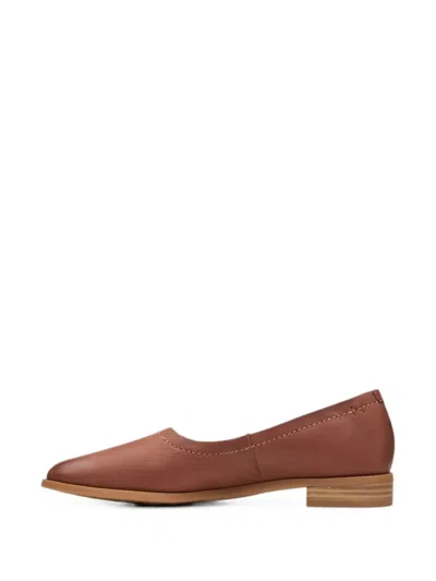 Clarks Originals Pure Walk Leather Flat Pumps In Brown