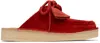 Clarks Originals Red Desert Nomad Mules In Red Suede