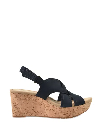 Clarks Originals Rose Erin Wedge Sandals In Blue