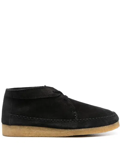 Clarks Originals Stitch-detail Suede Boots In Black