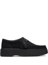Clarks Originals Suede Lace-up Loafers In Black