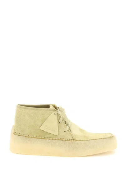 Clarks Originals Suede Leather Caravan Lace Up Shoes In Beige