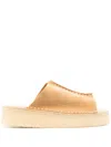Clarks Originals Suede Wedge Slides In Neutrals