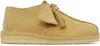 Clarks Originals Tan Desert Trek Derbys In Golden Tan Suede