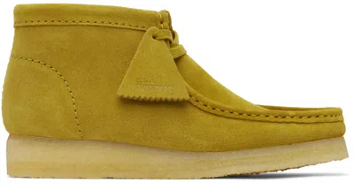 Clarks Originals Tan Wallabee Desert Boots In Olive Suede