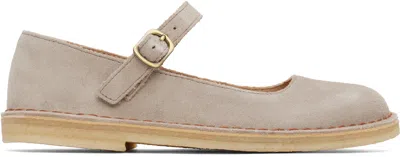Clarks Originals Taupe Desert Jane Ballerina Flats In Sand Suede