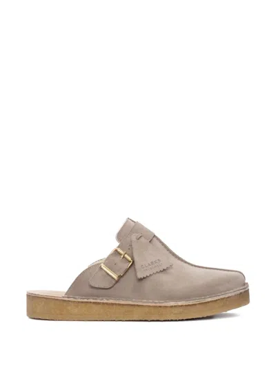 Clarks Originals Trek Calf Suede Flat Mules In Neutral