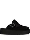 Clarks Originals Black Trek Wedge Mules In Black
