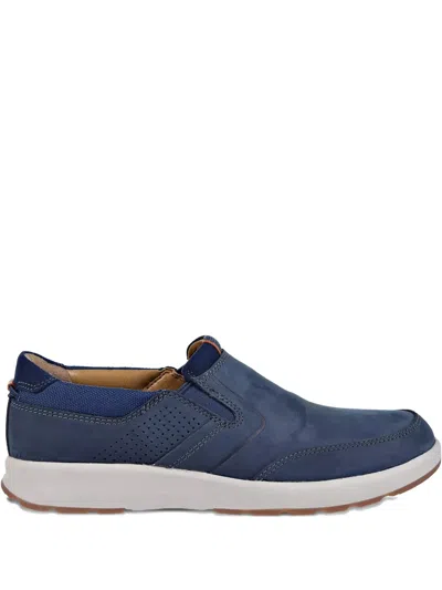 Clarks Originals Un Trail Step Perforated-detail Loafers In Blue