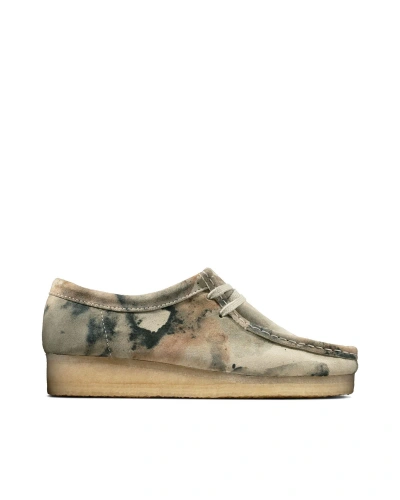 Clarks Originals Wallabe Shoe In Camo Suede In Multicolour