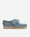 Clarks Originals Blue Wallabee Derbys In Blue