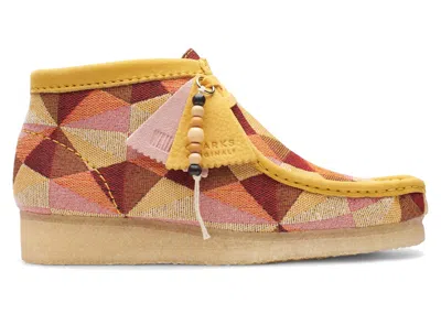 Pre-owned Clarks Originals Wallabee Boot Canvas (women's) Sneakers In Yellow/combi