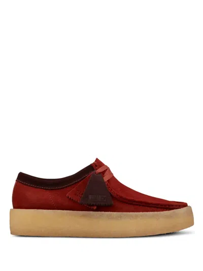 Clarks Originals Wallabee Cup "burgundy Nubuck" Desert Boots In Red