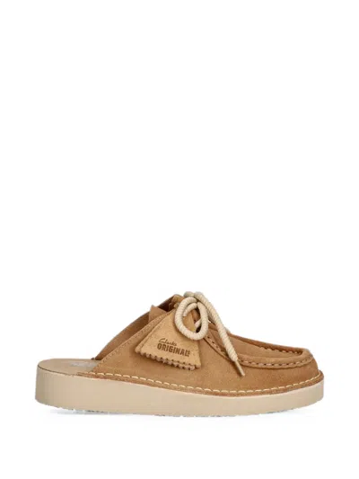 Clarks Originals Wallabee Cup Lace-up Mules In Neutral