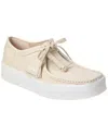 Clarks Originals Wallabee Cup Leather Platform Sneaker In White