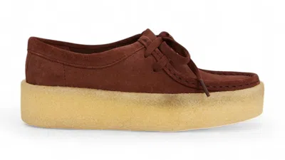Pre-owned Clarks Originals Wallabee Cup Suede (women's) Sneakers In Deep Red