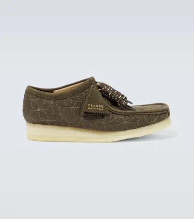 Clarks Originals Mokassins Wallabee Mit Stickerei In Olive Combi