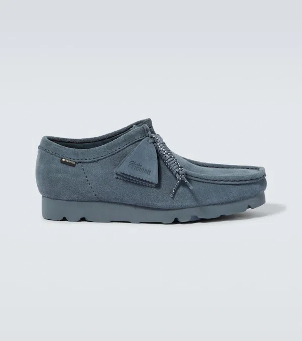 靴 CLARKS WALLABEE GTX BLUE/GREY SUEDE Clarks Originals Wallabee Gtx Suede Mocassins In Blue/grey Suede